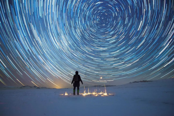 壩上雪域星空冬日攝影