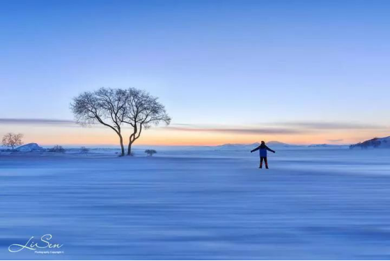 壩上雪域星空冬日攝影